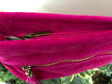 BOHO crossbody suede leather bag in fuchsia pink. Soft genuine leather purse with tassel. Hot pink suede messenger bag. Magenta suede bag