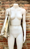 GOLD color shoulder leather bag. GENUINE leather shopper bag. Large LINED carry all bag for your laptop, books. Metallic gold leather purse
