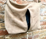 Blue / gray suede leather bag. Boho messenger bag. GENUINE LEATHER Crossbody / shoulder bag. Denim blue suede leather purse with zipper.