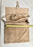 Cross body suede bag. GENUINE leather bag in beige. BOHO natural leather bag. Messenger bag in suede for books, tablets. Beige suede purse