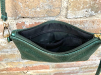 Small leather bag in black. GENUINE leather crossbody / shoulder bag . BLACK leather bag with adjustable strap. Small black leather purse