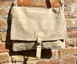 Suede bag in light beige. Genuine leather shoulder / messenger bag. Cream color suede purse. Broken white suede crossbody. Flap + zipper