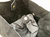 Tote suede leather bag in BLACK.Soft natural genuine leather shopper bag. Black suede shopper. Black shoulder bag. Black suede purse.
