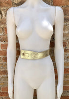 Leather 80s style obi belt . Wrap belt in GOLD. Waist belt in genuine leather. GOLD wraparound belt. GOLD dress belt