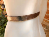 Leather 80s style obi belt . Wrap belt in BRONZE. Waist belt in genuine leather. BRONZE wraparound belt. BRONZE dress belt