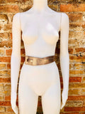 Leather 80s style obi belt . Wrap belt in BRONZE. Waist belt in genuine leather. BRONZE wraparound belt. BRONZE dress belt