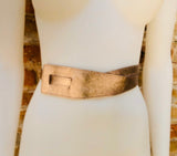 Leather 80s style obi belt . Wrap belt in BRONZE. Waist belt in genuine leather. BRONZE wraparound belt. BRONZE dress belt