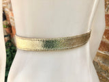 Leather 80s style obi belt . Wrap belt in GOLD. Waist belt in genuine leather. GOLD wraparound belt. GOLD dress belt