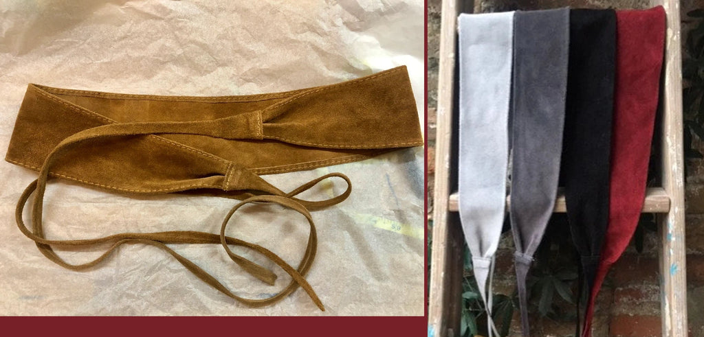 Purple wide OBI belt in genuine soft suede. Waist belt in purple. Dark mauve boho belt. Wide dress wraparound purple belt. Longer option.