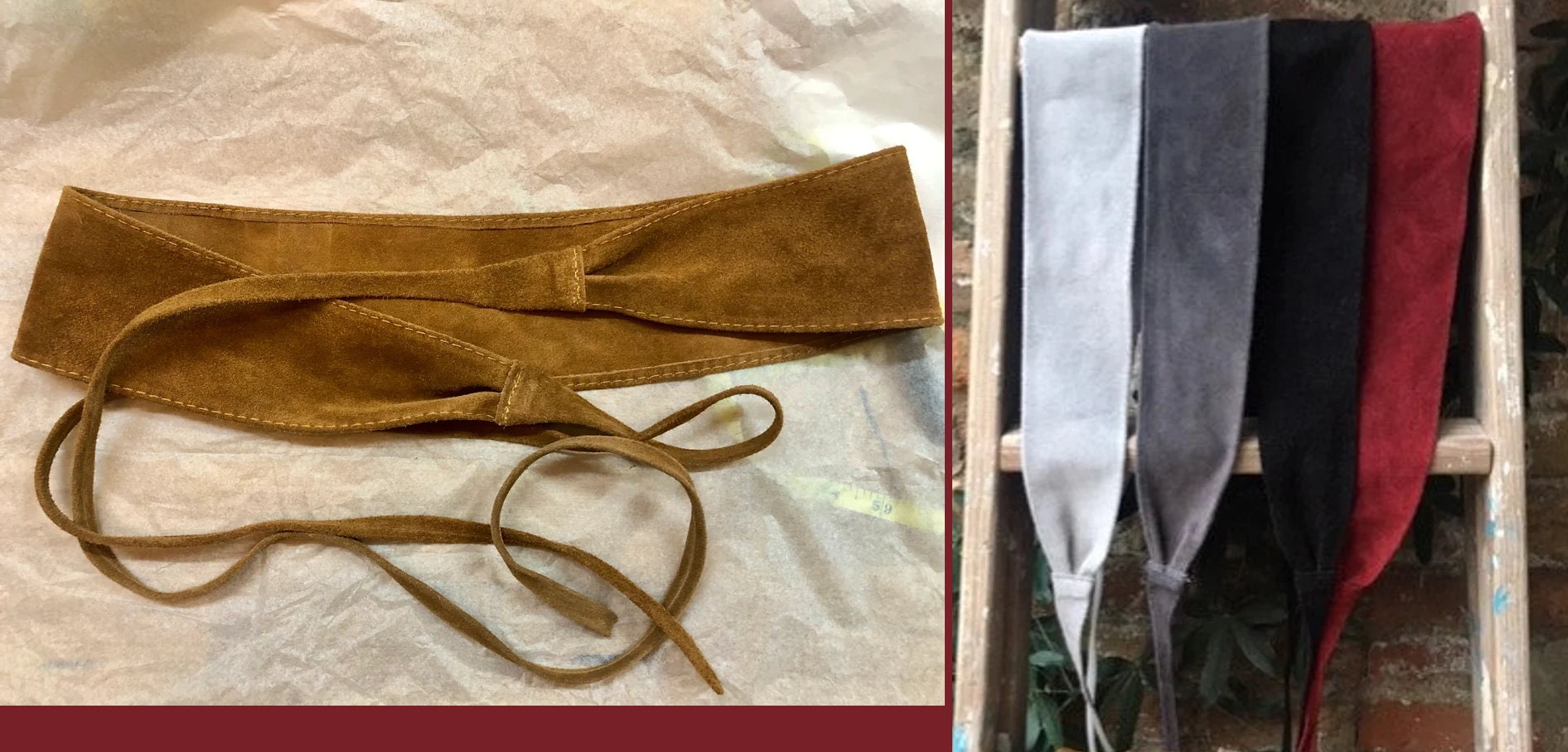Purple wide OBI belt in genuine soft suede. Waist belt in purple. Dark mauve boho belt. Wide dress wraparound purple belt. Longer option.