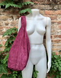 Large slouch leather bag in RASPBERRY PINK . Slouch bag made with soft natural suede, genuine leather bag. Boho bag. Pink leather shopper