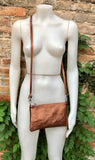 Small leather bag in COPPER .Cross body, shoulder bag or wristlet in GENUINE leather. COPPER leather bag + adjustable strap. Copper purse