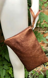 Small leather bag in COPPER .Cross body, shoulder bag or wristlet in GENUINE leather. COPPER leather bag + adjustable strap. Copper purse