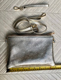 Small leather bag in GOLD .Cross body, shoulder bag or wristlet in GENUINE leather. Golden leather bag with adjustable strap. Gold purse