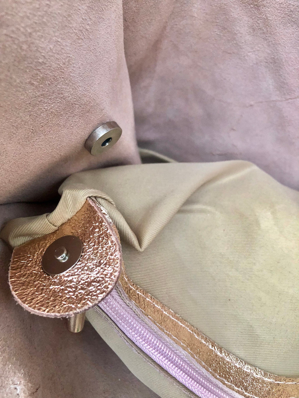 Tote leather bag in pink gold .Soft natural genuine leather shopper bag. Metallic leather shopper. Pink shoulder bag. Gold pink purse