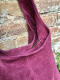 Large slouch leather bag in RASPBERRY PINK . Slouch bag made with soft natural suede, genuine leather bag. Boho bag. Pink leather shopper