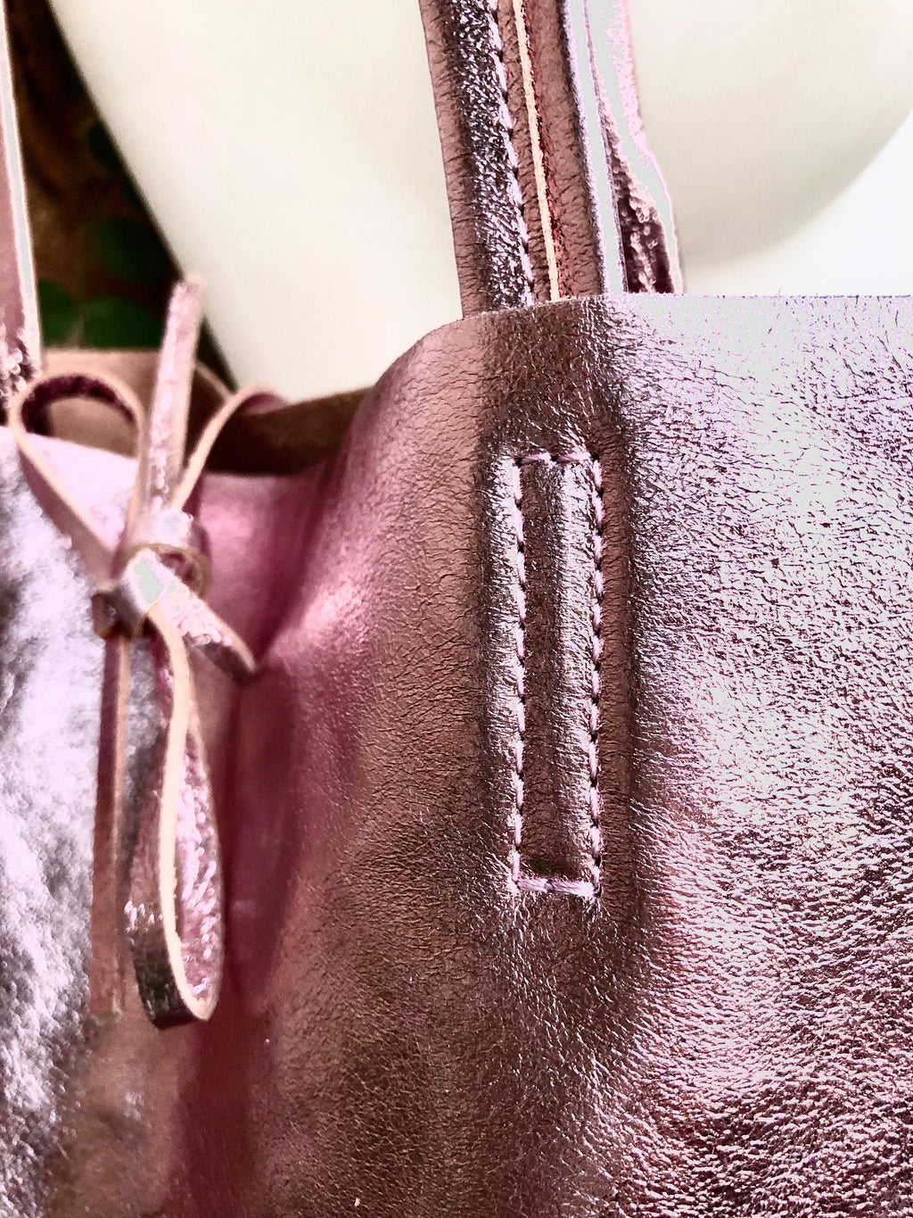 Light metallic PINK tote leather bag. Leather shopper in soft shiny finish GENUINE leather.Glitter pink purse for your laptop, tablet, books