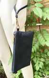 Small leather bag in NAVY BLUE .Cross body, shoulder bag or wristlet in GENUINE leather. Blue leather purse + adjustable strap