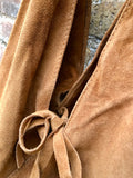 CAMEL brown suede slouch leather bag. Genuine leather large shoulder bag. Rusty brown origami bag with brown leather accent. Large shopper