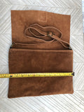 Camel brown suede bag. Genuine leather purse. cossbody / messenger bag in soft natural leather for books, tablets. Tan brown suede purse