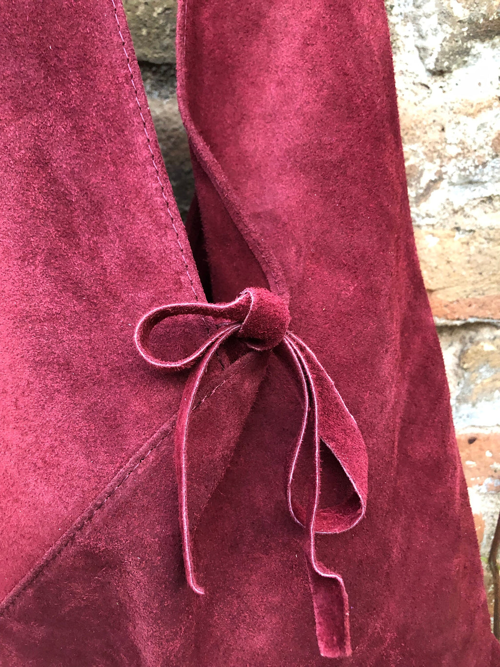 Slouch leather bag in BURGUNDY. Large shoulder leather bag. Boho bag. Laptop bags in suede. Origami suede leather bag. WINE RED suede purse.