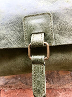 Dark moss green suede bag. Genuine leather purse.Green cossbody / messenger bag in soft natural leather for books, tablets.Green suede purse