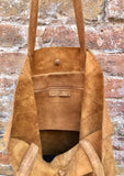 Camel brown TOTE leather bag.Soft natural genuine suede leather. Saddle brown suede shopper for your laptop, tablet, books.Brown suede purse