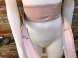 Dusty PINK wide obi belt. Soft genuine leather wrap belt. Wraparound waist belt. Wide style. Light pink dress / overall belt.