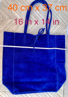 Denim blue TOTE leather bag. Soft natural genuine suede leather. Blue - gray suede shopper for your laptop, tablet, books. Blue suede purse