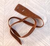 Leather 80s style obi belt . Wrap belt in camel BROWN suede. Waist belt in genuine leather. Saddle brown wraparound belt. Tobacco dress belt