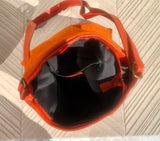 Orange crossbody leather bag. Soft genuine leather bag. Orange messenger. Orange purse with zipper, flap and adjustable strap.