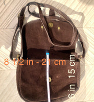 Dark BROWN suede bag. Genuine leather chocolate crossbody bag. Small leather bag with adjustable strap and zipper. Dark brown suede purse.