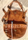 Camel BROWN suede bag.Genuine leather rusty brown crossbody bag.Small leather bag with adjustable strap and zipper.Tobacco brown suede purse