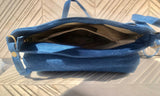 Blue suede bag.Genuine leather. Blue crossbody bag. Small leather bag with adjustable strap and zipper. Small blue suede purse