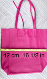 Tote leather bag in fuchsia pink. Soft natural GENUINE leather bag. Large hot pink leather shopper bag, Laptop bag.Hot pink purse