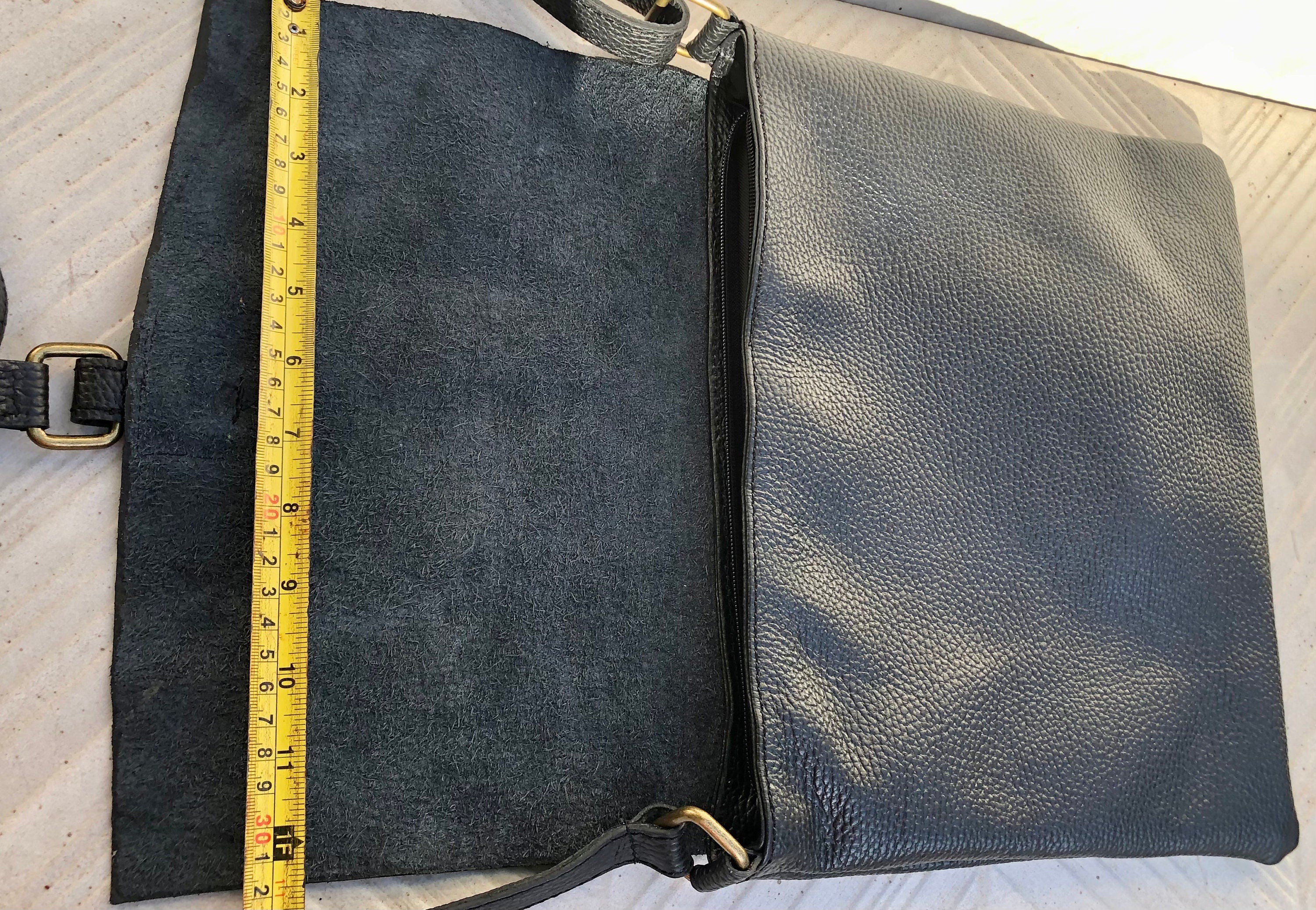 Black crossbody leather bag. Soft genuine leather bag. Black messenger. Black purse with zipper, flap and adjustable strap.