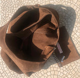 Slouch bag.Large TOTE leather bag in DARK brown with zipper.Genuine leather bag. BROWN leather laptop bags. Large shopper leather bag.