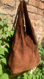 Slouch bag.Large TOTE leather bag in DARK brown with zipper.Genuine leather bag. BROWN leather laptop bags. Large shopper leather bag.