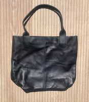 Tote leather bag in BLACK. Leather shopper in GENUINE leather. Large carry all bag for your laptop, books. Black leather shopper bag