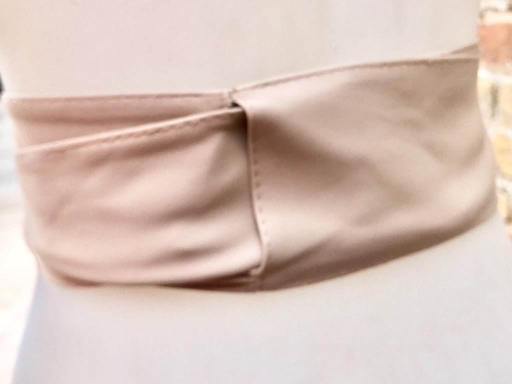 Light beige obi belt. Wrap belt in soft genuine leather. Wraparound waist belt. Wide style. Boho dress belt in soft peach beige leather