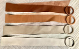 Light PURPLE leather waist belt with large round buckle. Soft leather belt. Genuine leather mauve dress belt. Wide lavender waist belt