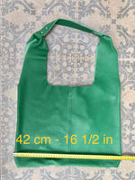 Shoulder leather bag in GREEN. Genuine leather shopper in green. Soft natural leather Carry all bag for your laptop, books etc