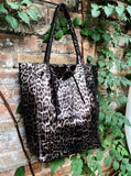 CHEETAH print tote leather bag. Genuine leather shopper. Large leopard bag for your laptop, books. Glossy animal print soft leather purse.