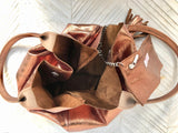 Shoulder leather bag in COPPER. GENUINE leather shopper bag.Large carry all bag for your laptop, books. Metallic effect COPPER leather purse