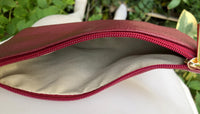 Small leather bag in burgundy. GENUINE leather crossbody / shoulder bag. Dark red leather bag with GOLD hardware. Wine red leather purse