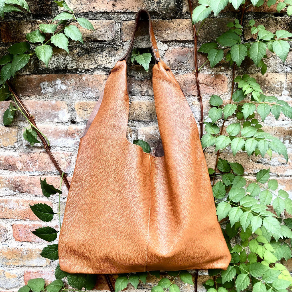 Shoulder leather bag in CAMEL BROWN. Genuine leather shopper in rusty brown. Soft natural leather Carry all bag for your laptop, books etc