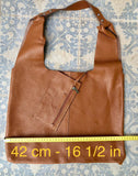 Shoulder leather bag in CAMEL BROWN. Genuine leather shopper in dark blue. Soft natural leather Carry all bag for your laptop, books etc