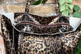 CHEETAH print tote leather bag. Genuine leather shopper. Large leopard bag for your laptop, books. Glossy animal print soft leather purse.