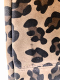 CHEETAH print suede bag.Leopard print genuine leather bag with ZIPPER. Beige-black-brown animal print suede leather purse. Panther print bag