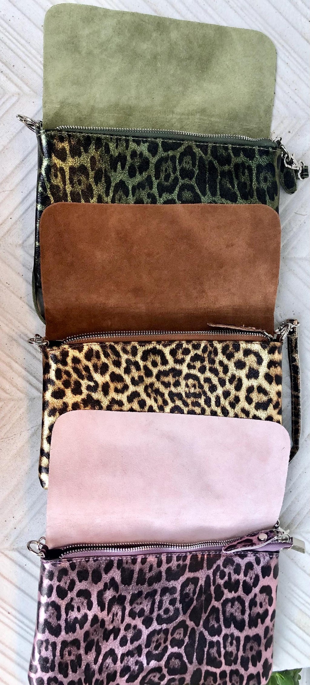 Cheetah print metallic bronze small leather bag. GENUINE leather. Leopard print shoulder / crossbody bag. Animal print purse. Zipper + flap.
